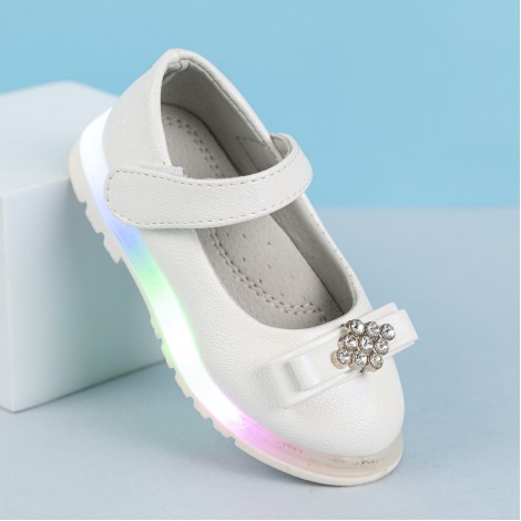 Pantofi cu luminite Denisa white