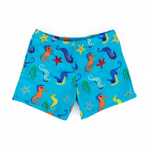 Costum de baie tip Boxeri Calut de mare, bleu