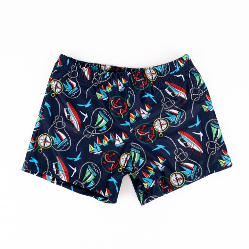 Costum de baie tip Boxeri Marinar, albastru
