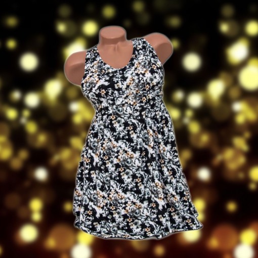 Costum de baie Ioana, imprimeu, 2 piese, rochita cu slip