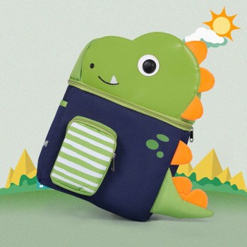 Ghiozdan gradinita Dinozaur, 1 compartiment, 32x24x10 cm, Verde, scoala