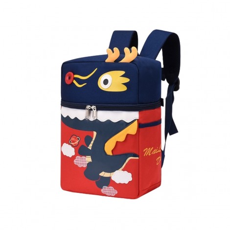 Ghiozdan gradinita Dragon, 1 compartiment,  32x24x10 cm, buzunare laterale, scoala