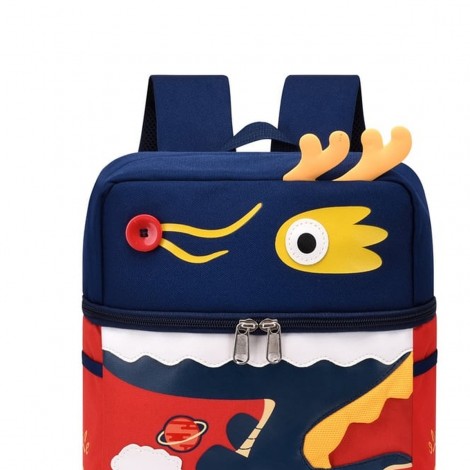 Ghiozdan gradinita Dragon, 1 compartiment,  32x24x10 cm, buzunare laterale, scoala