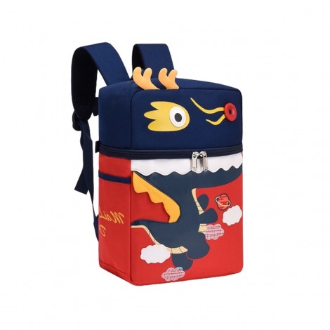 Ghiozdan gradinita Dragon, 1 compartiment,  32x24x10 cm, buzunare laterale, scoala