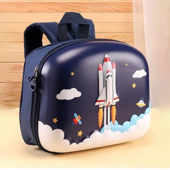 Ghiozdan gradinita Rocket, 1 compartiment, 28x23x10 cm, Albastru, scoala