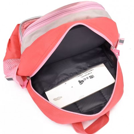 Ghiozdan scoala Sirena, 1 compartiment, 5 buzunare, Roz