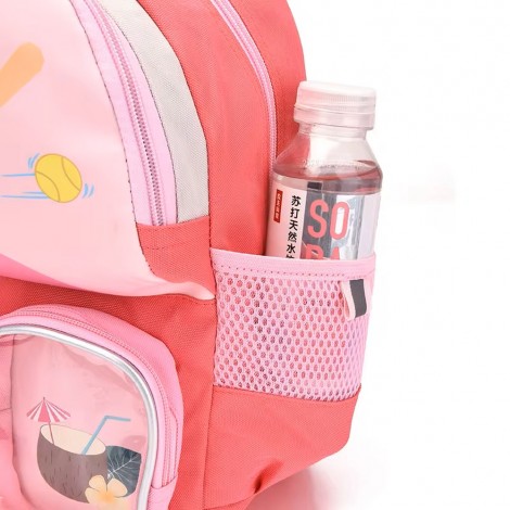 Ghiozdan scoala Sirena, 1 compartiment, 5 buzunare, Roz