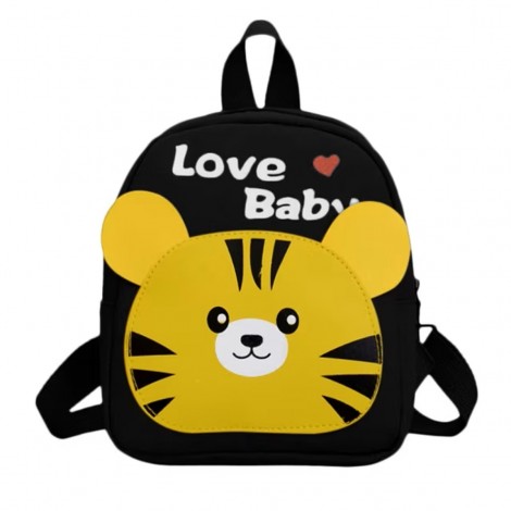 Ghiozdan gradinita Tigru, 1 compartiment, 23x20x10 cm, Negru/Galben, scoala