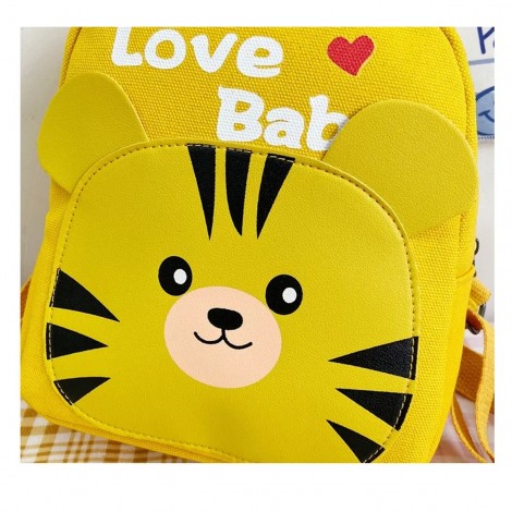 Ghiozdan gradinita Tigru, 1 compartiment, 23x20x10 cm, Negru/Galben, scoala