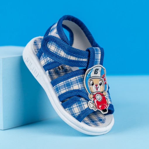 Sandale Ursul motociclist, albastru, cu sunete