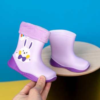 Cizme cauciuc Taffy mov, blanita detasabila, iarna/vara